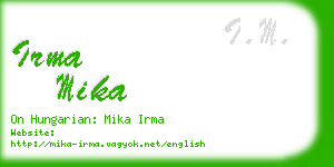 irma mika business card